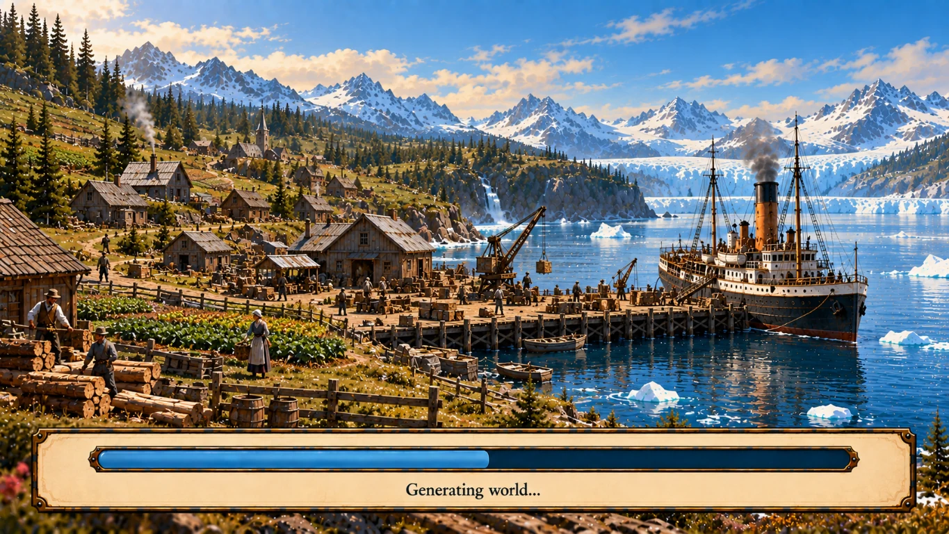 A growing northern colony shown in an illustrated loading-scene concept
